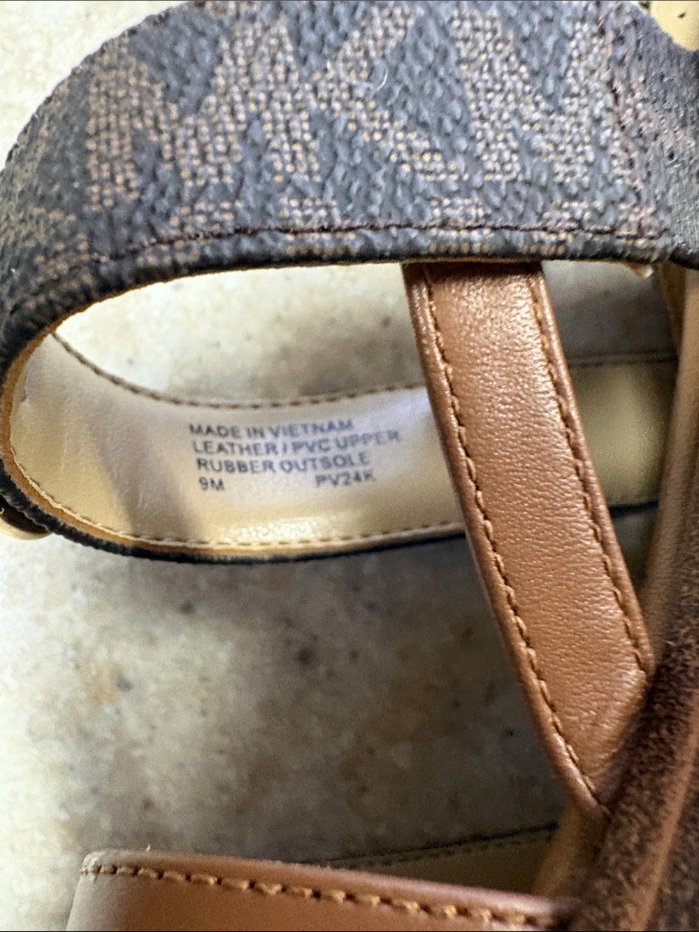 MICHAEL Michael Kors Tan/Brown Leather Logo-Trim Sandals - Picture 3 of 4